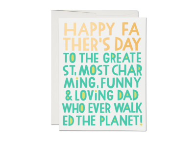 Most Charming Dad FOIL Father's Day card|Red Cap Cards