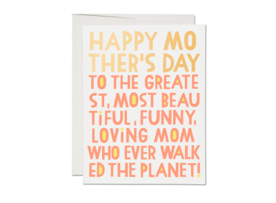 Greatest Mom FOIL Mother's Day card|Red Cap Cards