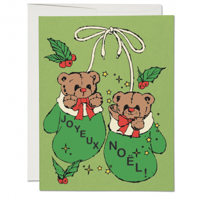 BOX Mitten Bears Holiday|Red Cap Cards