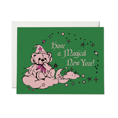Beary New Year Holiday card|Red Cap Cards