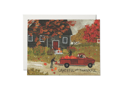 Pumpkin Truck FOIL Halloween card|Red Cap Cards