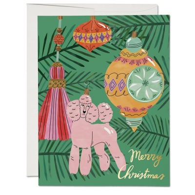 Christmas Poodle|Red Cap Cards
