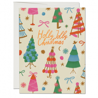 BOX Holly Jolly Trees Holiday|Red Cap Cards