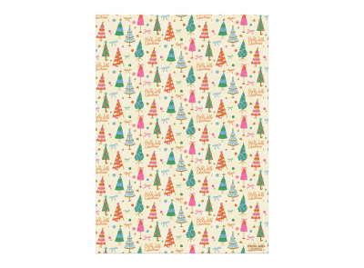 ROLL WRAP Holly Jolly Trees Holiday|Red Cap Cards
