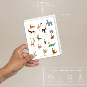 Animal Party Birthday Card|Seedlings