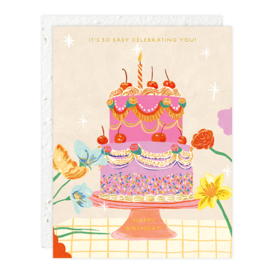 Cherry Cake Birthday Card|Seedlings