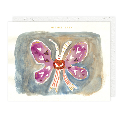 Butterfly In a Sweater Baby Card|Seedlings