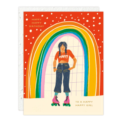 Rainbow Girl Birthday Card