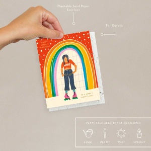 Rainbow Girl Birthday Card|Seedlings