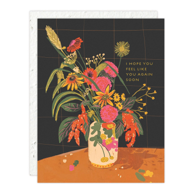 Vase Still Life Get Well Card|Seedlings