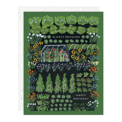 Garden Greenhouse Birthday Card|Seedlings