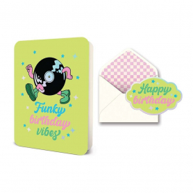 Funky Birthday Vibes Deluxe Greeting Card|Studio Oh