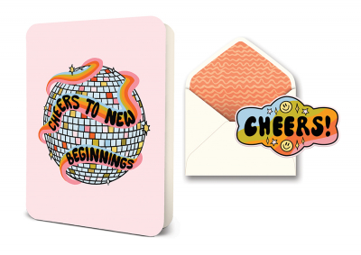 Cheers to New Beginnings Deluxe Greeting Card|Studio Oh
