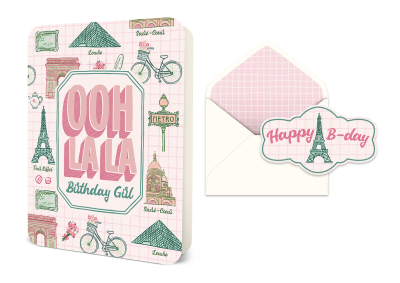 Ooh La La Birthday Girl Deluxe Greeting Card