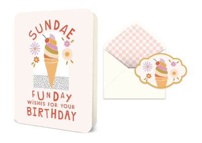 Sundae Funday Birthday Deluxe Greeting Card|Studio Oh!