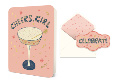 Cheers, Girl Deluxe Greeting Card|Studio Oh!