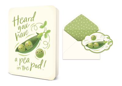 A Pea in the Pod Deluxe Greeting Card|Studio Oh!