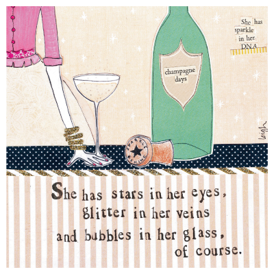 Bubbles In Her Glass|Curly Girl Design
