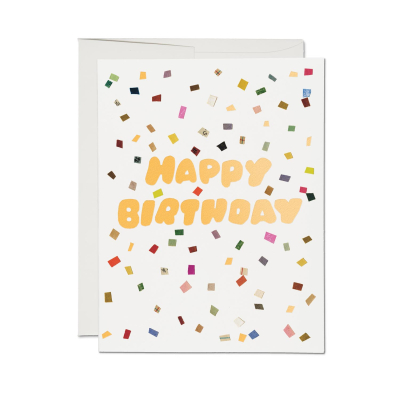 Colorful Confetti FOIL Birthday card|Red Cap Cards
