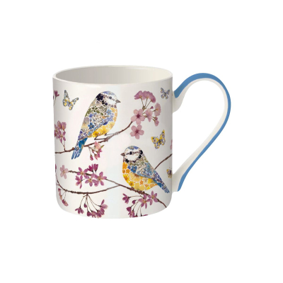 CHINA MUG Blue Tits And Blossom