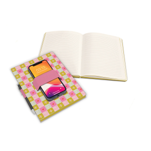 Patchwork Hearts Casey Notebook with Phone Loop|Studio Oh