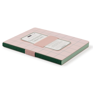 Peach & Green Grid Casey Notebook with Phone Loop|Studio Oh