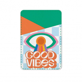 Spread Good Vibes Stick-On Cell Phone Wallet|Studio Oh