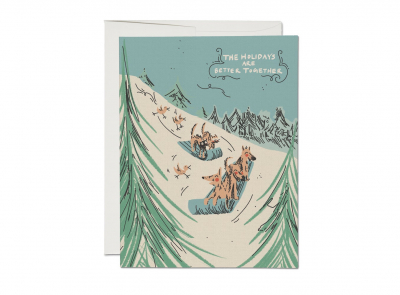 Sled Dogs Holiday|Red Cap Cards