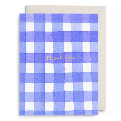 Purple Gingham Thank You