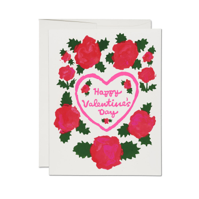 Rosy Heart Spot Valentine Card|Red Cap Cards