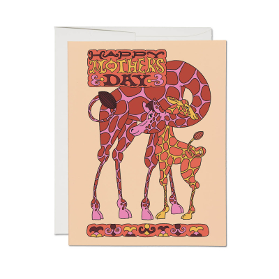 Giraffe Mom Mothers Day Card|Red Cap Cards