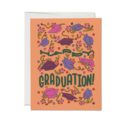 Cap Toss Graduation Card|Red Cap Cards