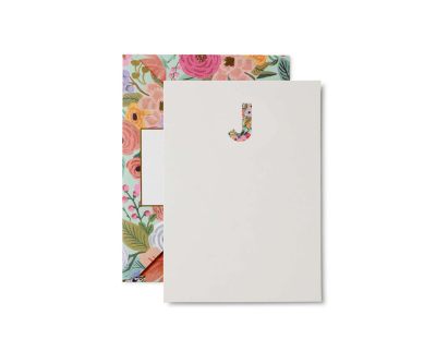 Garden Party Monogram Note Cards - J|Rifle Paper