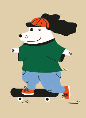 Skateboard Dog