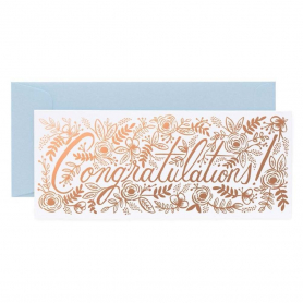 Champagne Floral Congrats No. 10 Card|Rifle Paper