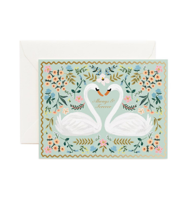 Always & Forever Swans Wedding Card|Rifle Paper