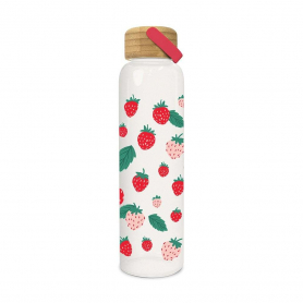 Berry Fresh Glass Water Bottle with Bamboo Lid|Studio Oh