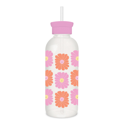 Just for Grins Glass Water Bottle with Straw|Studio Oh