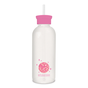 Dancing Queen Glass Water Bottle with Straw|Studio Oh