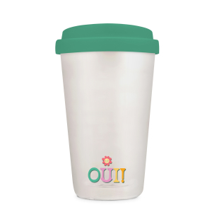 Bonjour Glass Coffee Tumbler with Sip-Through Silicone Lid|S