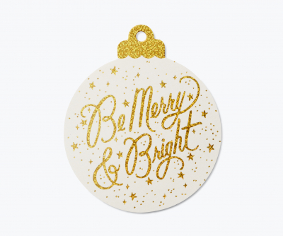 Pack of 8 Be Merry and Bright Die-Cut Gift Tags|Rifle Paper