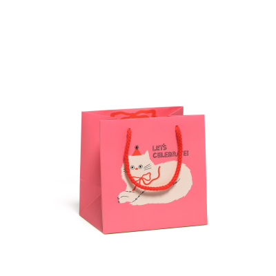 Lets Celebrate Cat Small Bag|Red Cap Cards