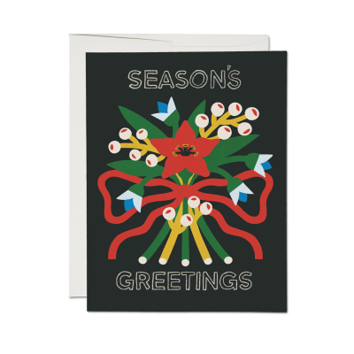 Winter Flowers Holiday Card|Red Cap Cards