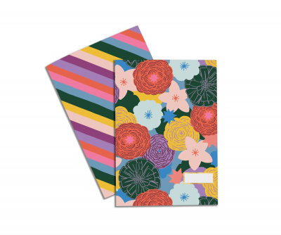 NOTEBOOK Florals And Stripes