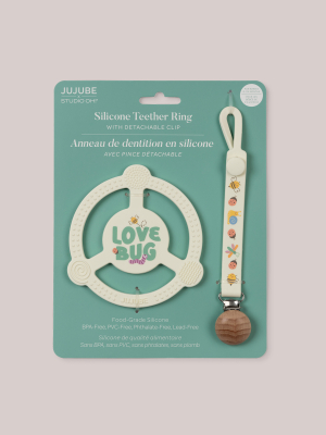 Silicone Teether Ring with Detachable Clip Love Bug|JuJuBe