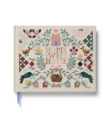 Home Sweet Home Embroidered Fabric Guest Book|Rifle Paper