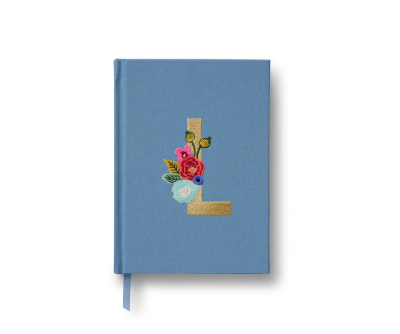 Garden Party Embroidered Monogram Journal - L|Rifle Paper