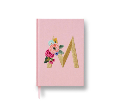 Garden Party Embroidered Monogram Journal - M|Rifle Paper