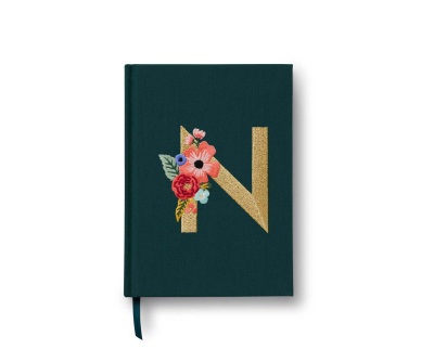 Garden Party Embroidered Monogram Journal - N|Rifle Paper