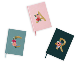 Garden Party Embroidered Monogram Journal Pre-pack of 24